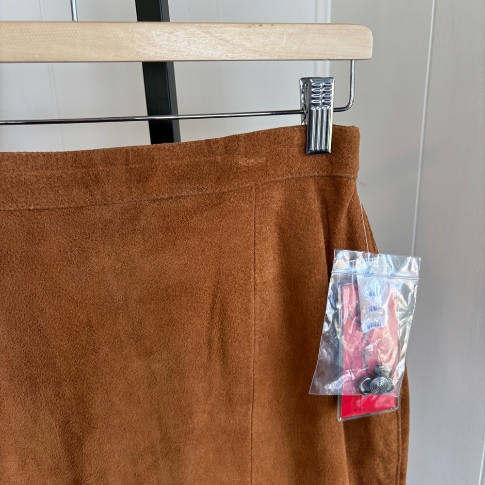 Cayenne Leather Women’s 12 Brown Boho Western Skirt 28x22 NWT Vintage Deadstock